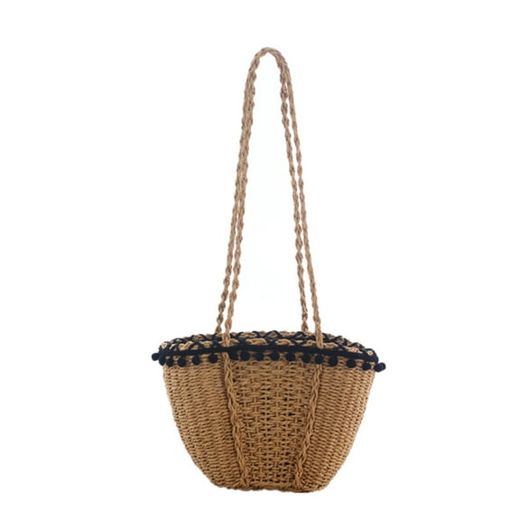 OFFIGAM Women Shoulder Bag Black Woven Design Lightweight Handbag