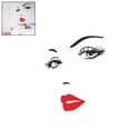 thumbnail image 3 of Hermosa cara de mujer y labios rojos, pegatina de pared, decoración del hogar, sala de estar y dormitorio, 3 of 8