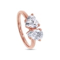 thumbnail image 4 of 1 3/4CT 6.5MM Heart Shape & 8X5MM Pear Cut Lab Created Moissanite Diamond Toi Et Moi 2-Stone Engagement Wedding Ring For Women In 14K Rose Gold Over Sterling Silver(G-H /VVS1, 1.75 Cttw)-, 4 of 7