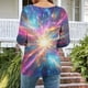 thumbnail image 4 of Tejiojio Womens Summer Crew Neck Casual T Shirt 3/ Length Sleeve Blouses Tops Athletic T-Shirt for Women Graphic S-3XL, 4 of 7