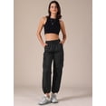 thumbnail image 3 of DARING DIVA Women's Cargo Joggers Streetwear Pockets Casual Pants X-Small Black, 3 of 6