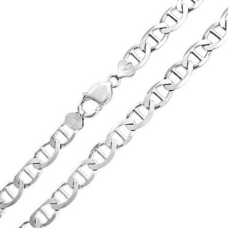 Bling Jewelry Sterling Silver 220 Gauge Mens Italian Marina Chain 20 Inches