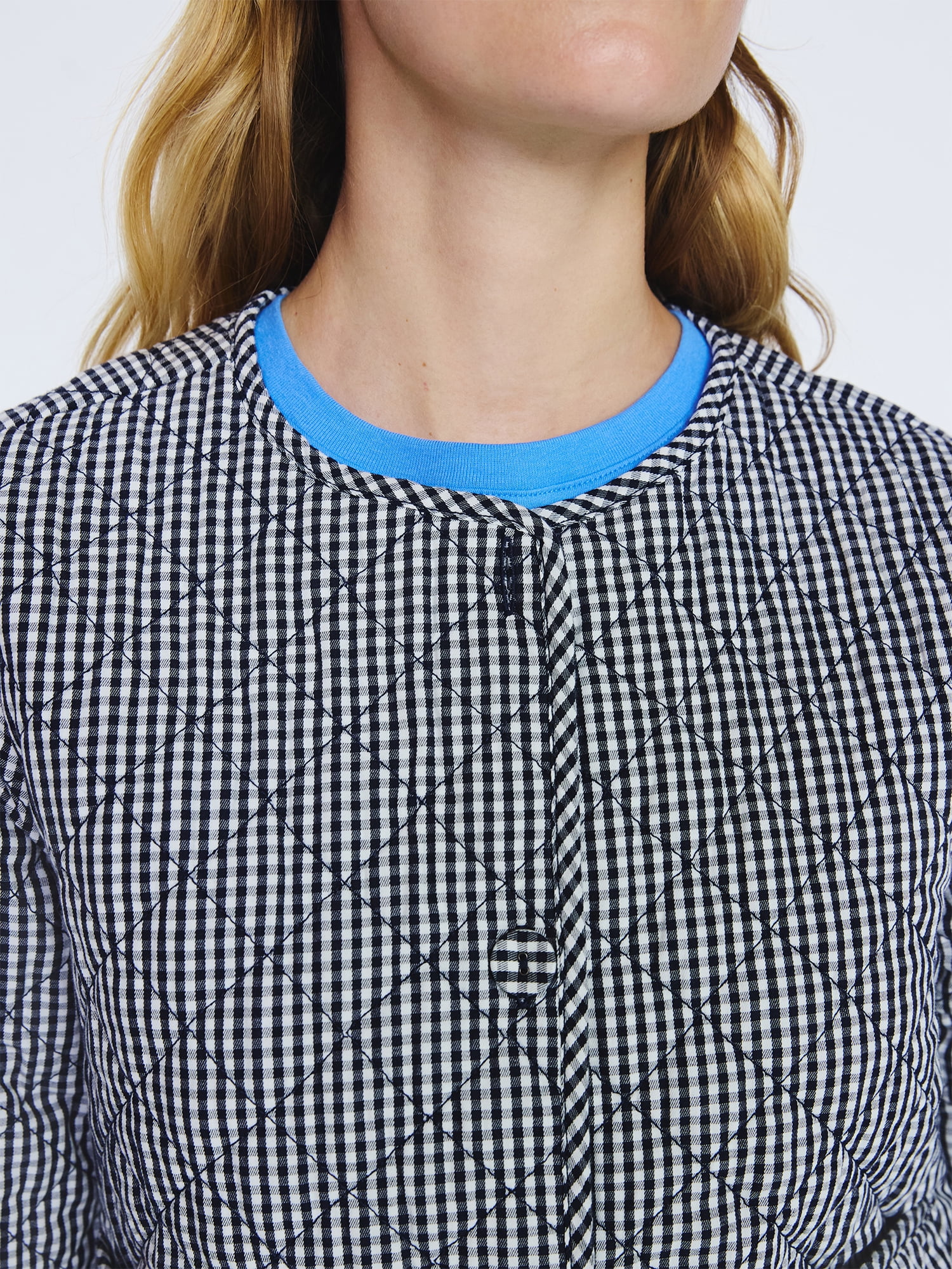 Free Assembly Women's Collarless Cotton Quilted Jacket, Sizes XS-XXL