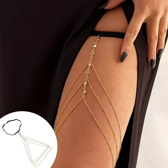 Experience The Of Opulence With The Exquisite Diamond Multi-layer Thigh Chain And Intricately Embellished Beaded Body Chain Combination