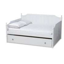 Bowery Hill Cottage White Finished Wood Full Size Daybed with Trundle