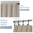 thumbnail image 3 of OVZME 2 Panels Set Stone Blackout Curtains 63 inch Length , Light Filtering Room Darkening Window Treatment, Soft Casual Rod Pocket Privacy Curtain Drapes for Bedroom, W40 x L63 inch, Stone, 3 of 7