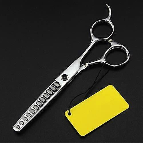 Tijeras de peluquería profesionales de 15 cm (6 pulgadas) de acero japonés 440C, color plata. Tijeras de entresacar para peluquería.