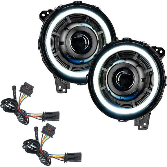 Oculus Switchback BI-LED Projector Headlights for 2018-2024 Jeep Wrangler JL & 2020-2024 Gladiator JT, Amber