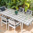 thumbnail image 2 of Watercolor Floral Table Cloths for 8 Foot Rectangle Tables, Spring Flowers Leaves Plants Gray Plaid Patio Waterproof Elastic Fitted Tablecloths, Washable Rectangular Table Cover for Camping, 2 of 8