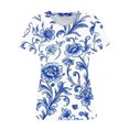 thumbnail image 4 of Women's Tops Under $10 Free Shipping Summer Short Sleeve Print Short Sleeve V-Neck Blouses, 4 of 4