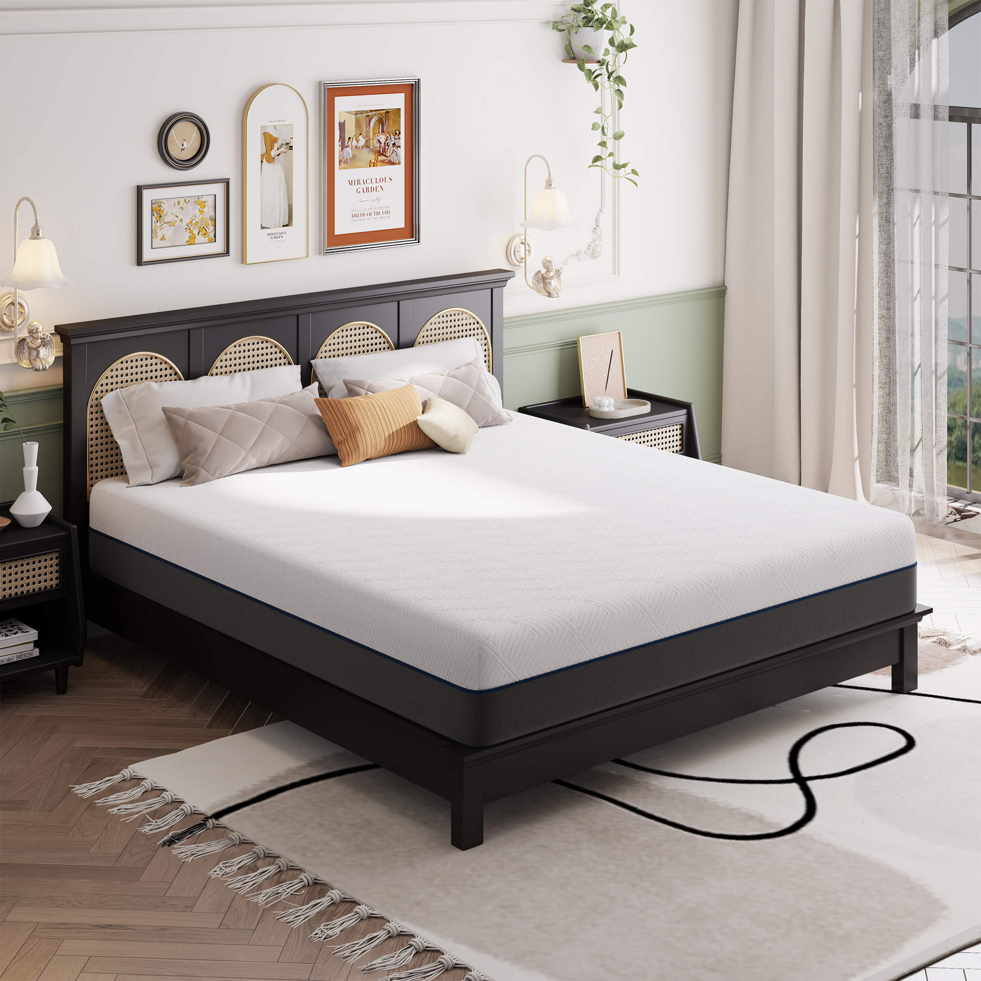 Doubleslee 12 inch Queen Mattress, Memory Foam Hybrid Mattress in a Box, Pressure Relief