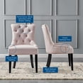 thumbnail image 4 of Tufted Side Dining Chair, Set of 2, Velvet, Wood, Pink, Modern Contemporary Urban Design, Kitchen Room Cafe Bistro Restaurant Hospitality, 4 of 10