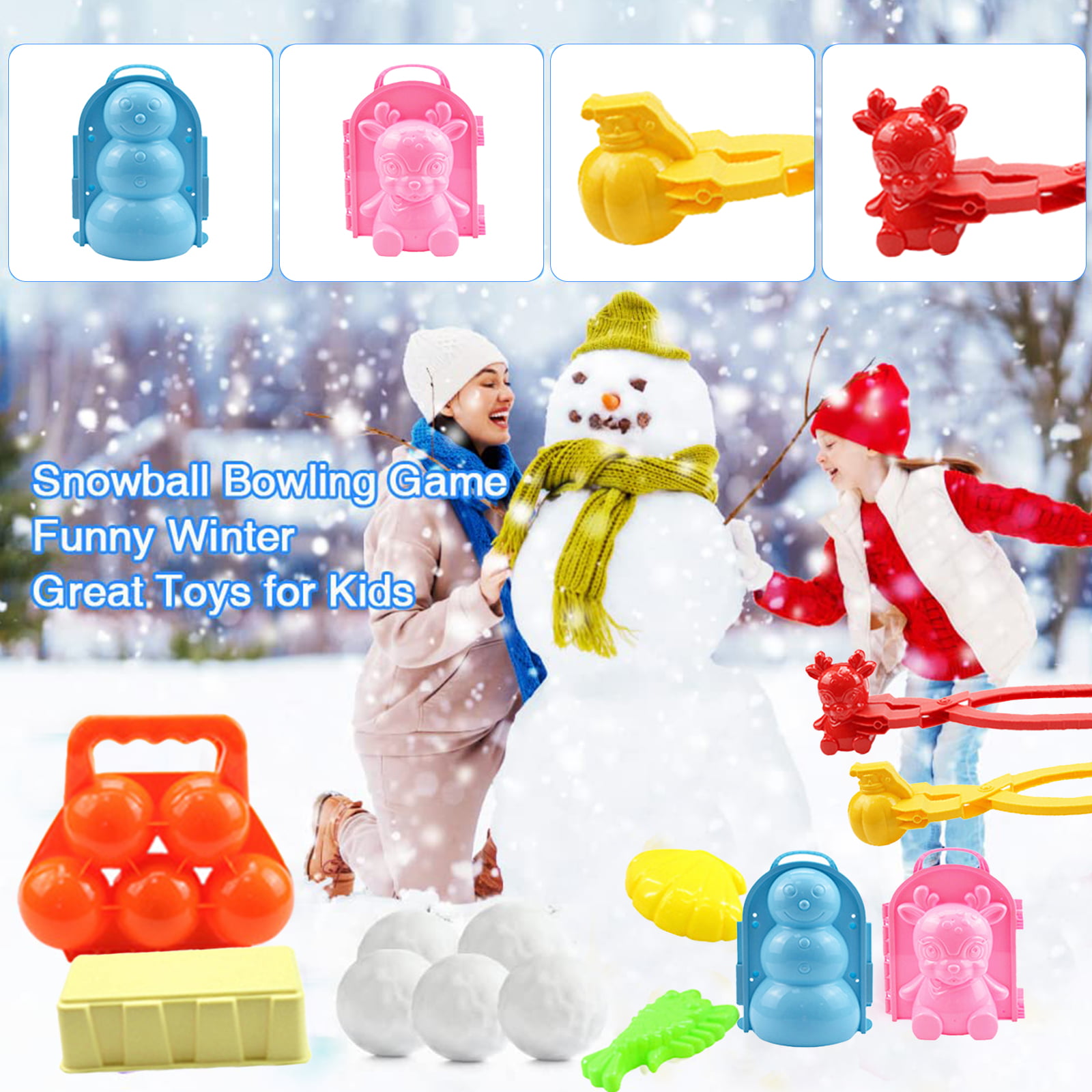 SDJMa Snowball Maker Toys, Snow Maker for Kids Outdoor Winter Toys with No  Burr Handle, Fun Snow Toys for Kids Make Snowballs Quickly Maker