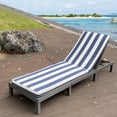 thumbnail image 4 of 2 Pieces Set Outdoor Patio Chaise Lounge Chair Replacement Cushions Chair Pads,Blue White Striped, 4 of 7