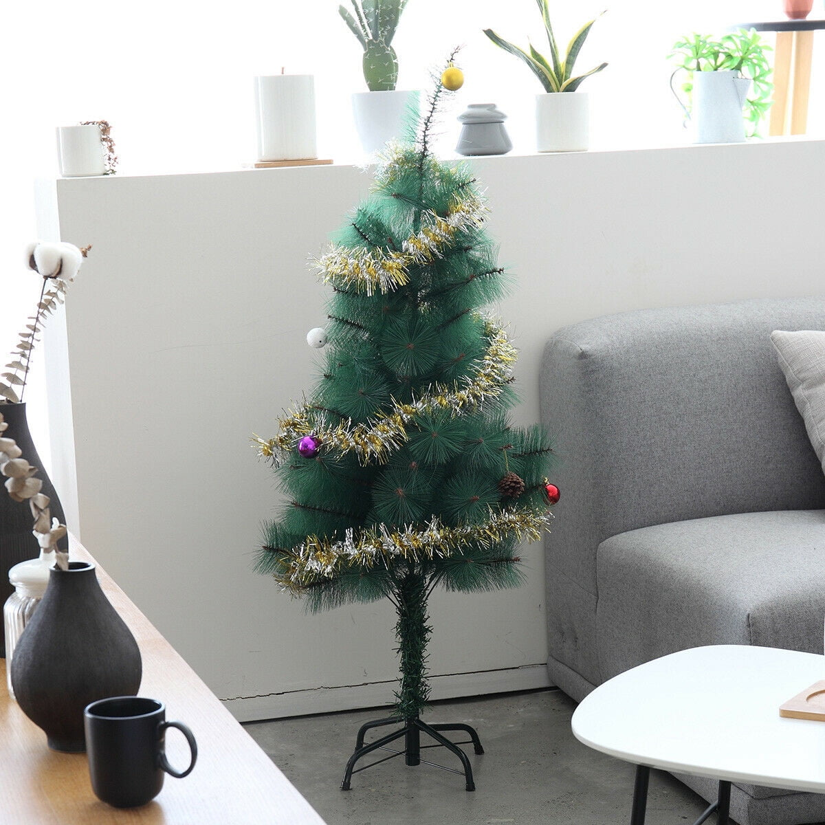 Kepooman 6ft Artificial Pine Christmas Tree with Solid Stand, Christmas Festival Decorations for Indoor - Green Kepooman 6ft Artificial Pine Christmas Tree with Solid Stand, Christmas Festival Decorations for Indoor - Green