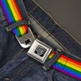 thumbnail image 2 of Buckle-Down Belt, Seatbelt Buckle Belt, Flag Pride Rainbow, 30 to 44 Inches, 2 of 9