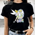 thumbnail image 3 of Camisetas con estampado de Tinker Bell para mujer, camiseta gráfica de cuento de hadas de Anime de dibujos animados a la moda de verano, ropa bonita de gran tamaño para chica, Tops, 3 of 5
