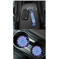 thumbnail image 4 of Uorisanigo Mandala Car Seat Covers Full Set 15pc, Universal Car Seat Covers Car Seat Cover Steering Cover Seatbelt Shoulder Pad Trash Garbage Air Vent Box Rearview Cover Car Coaster Keychain, 4 of 7
