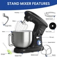 thumbnail image 3 of 8.5QT Stand Mixer, UHOMEPRO 8-Speed Tilt-Head Kitchen Dough Mixer, 3-in-1 Home Commercial Electric Cake Mixer With Dough Hook, Beater, Egg Whisk, Dishwasher Safe, Black, 3 of 12