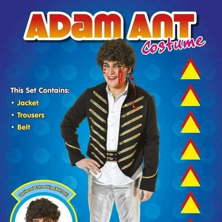 Mens Adam Ant Adult Costume Male Halloween Mens Adam Ant Adult Costume Male Halloween