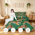 thumbnail image 4 of Manfei Forest Tiger Print King Size Comforter Sets, Tribal Animal Print Comforters King Size, Green Brown, Reversible, 3 Pieces, 1 Comforter and 2 Pillowcases, 4 of 7