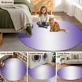 thumbnail image 5 of Round Rugs 5Ft, Purple Ombre Round Area Rug Washable Indoor Throw Carpet, Purple White Gradient Modern Abstract Art Soft Non Slip Circle Rug for Cabinet Bathroom Home Decor Aesthetic, 5 of 8