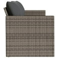 thumbnail image 6 of vidaXL Patio Sofa with Cushions 3-Seater Modular Couch Outdoor Seat Poly Rattan, 6 of 8