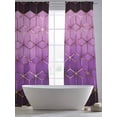 thumbnail image 5 of Purple Geometric Sheer Curtains 84 Inch Length 2 Panels Set, Ombre Modern Abstract Art Voile Window Treatment Rod Pocket Curtains Sheers Drapes for Bedroom/Living Room/Kitchen 52"x84"x2, 5 of 7