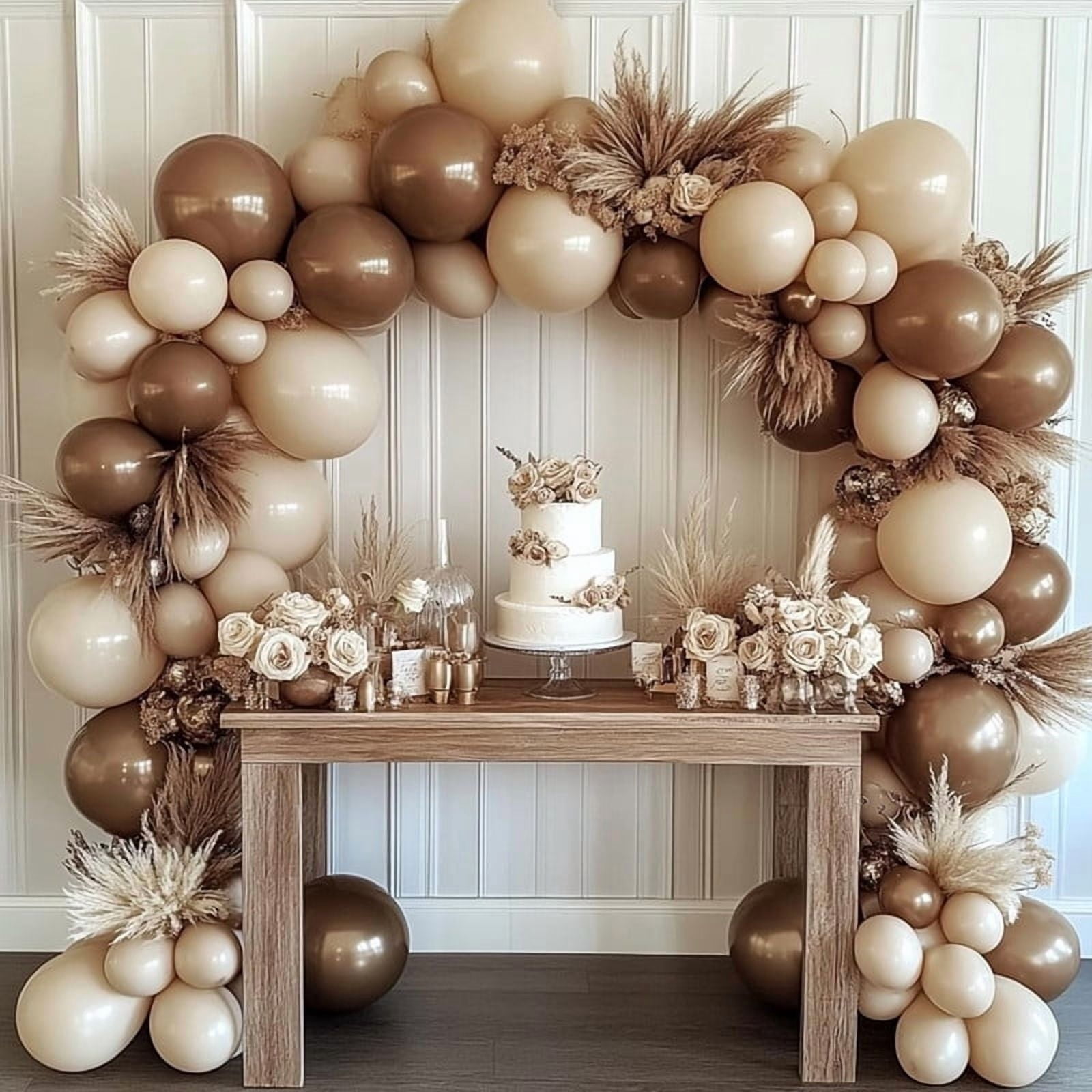 Brown Balloons 100 pcs Brown Balloons Sizes 12 Inches for Garland Arch Kit, Premium Boho Coffee Brown Latex Balloon for Birthday Party Graduation Wedding Anniversary Baby Shower Decoration