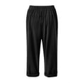 thumbnail image 6 of Capri Pants for Women 2025 Linen Casual Drawstring Elastic Waist Cargo Capris with Large Pocket Womens Cropped Pants, 6 of 7