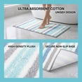 thumbnail image 2 of Unique Bargains Absorbent Striped Non Slip Quick Dry Washable Bath Mats Blue 30"x17", 2 of 5
