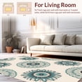 thumbnail image 2 of ODIKA 5'x7' Machine Washable Non-Slip Area Rug, Artisan Boho with Layered and Floral Medallions High Traffic Rug, Beige, 313545, 2 of 7