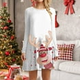 thumbnail image 6 of Drie Women Christmas Sweatshirt Dress Women Christmas Sweater Dress Printed Long Sleeve Knit Mini Dress Xmas Tunic Dress Brown,2XL, 6 of 6