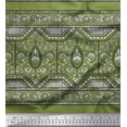 thumbnail image 1 of Soimoi Crepe Silk Fabric Leaves & Floral Block Printed Fabric 1 Yard 42 Inch Wide, 1 of 3