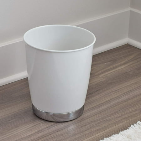 iDesign York Wastebasket, Ceramic and Metal Small Round Vintage Trash ...