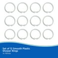 thumbnail image 6 of Kenney Rust-Proof Smooth Plastic Shower Curtain Rings, Set of 12, White, 6 of 7