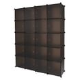 thumbnail image 2 of 20 Cube Organizer Stackable Plastic Cube Storage Shelves Design Multifunctional Modular Closet Cabinet With Hanging Rod Brown Brown, 2 of 9