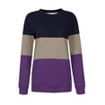 thumbnail image 4 of UAMVSH Oversized Sweatshirts for Women Casual Long Sleeve Crew Neck Pullover Tops Loose Fit Color Block Trendy Fall Shirts(X-Large,Purple), 4 of 5