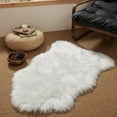 thumbnail image 3 of JOLUSERE Luxury Ultra Soft Faux Fur Area Rugs,2'x3'Fur Chair Cover Seat Pad Small Fuzzy Fur Rugs, White, 3 of 9