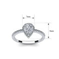 thumbnail image 5 of SuperJeweler 1 Carat Pear Shape Moissanite and Halo Diamond Ring In Sterling Silver For Women, 5 of 6