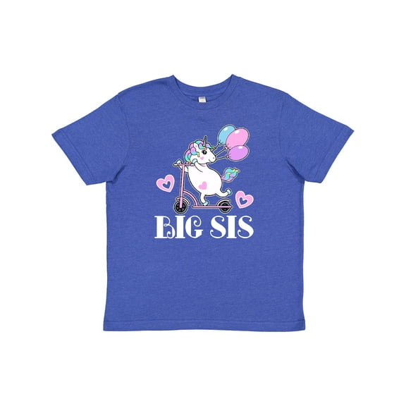 Inktastic Big Sis Unicorn Sister Announcement Youth T-Shirt