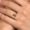 thumbnail image 4 of Gem Stone King 925 Silver and 10K Yellow Gold Brown Tiger Eye and White Created Sapphire Engagement Ring for Women | 2.00 Cttw | Oval 9X7MM | Gemstone Birthstone | Size 5, 4 of 6