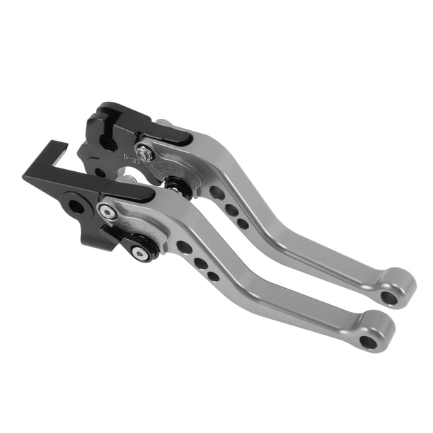 Palancas de freno y embrague cortas únicas para Moto Guzzi V7 Racer 2011-2021, ajustables en 6 posiciones, palanca de freno de manillar de motocicleta de aleación de aluminio tono titanio, 1 par
