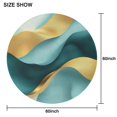 thumbnail image 6 of Teal Marble Gold Wave Pattern Round Tablecloth 60"x60",Wrinkle Wipeable Table Cloth for Kitchen Dining Room Picnic Patio Party, 6 of 6