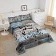 thumbnail image 3 of YST Rustic Camper Comforter Set King Happy Camping Bunk Bedding Set Boho Moon Stars Rv Camper Decor Quilt For Travel Trailers,Camping Car Inside Accessories Must Haves Duvet,Blue Grey, 3 of 6