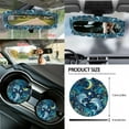 thumbnail image 5 of Jeiento Blue Dolphin Car Seat Cover Set with Auto Steering Wheel Cover Seat Belt Strap Protector Cup Holder Trash Bag Gear Shift Knob Cover Set Rear View Mirror Protector Floral Armrest Cover, 5 of 7