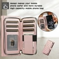 thumbnail image 5 of Nalacover for Samsung Galaxy S20 Ultra Premium PU Leather Crossbody Case with Shoulder Strap & Wrist Strap,Shockproof Magnetic Flip Kickstand Credit Card Slots Zipper Wallet Phone Case,Rosegold, 5 of 12