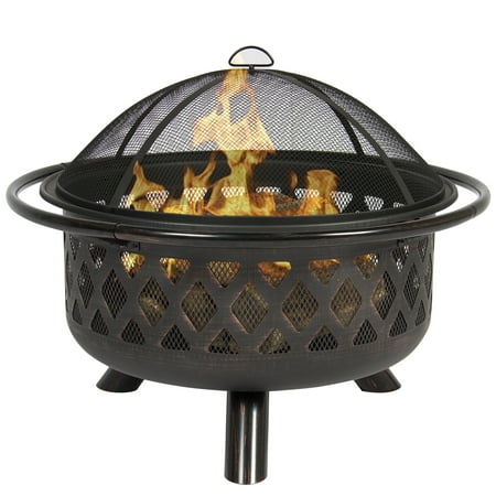 Best Choice Products Outdoor 36-inch Firebowl Fire Pit Stove with Bronze Finish and Flame Retardant Spark Arrestor,