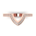 thumbnail image 2 of Clara Pucci 14K Rose Solid Gold Custom Laser Engraved Women's Solid Gold Ring Stackable Statement Band With Round Cut 0.1875TCW, 2 of 7