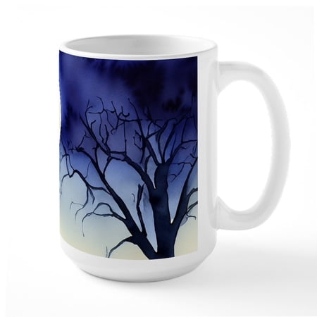 CafePress - Watercolor Halloween Night - 15 oz Ceramic Large White Novelty Mug